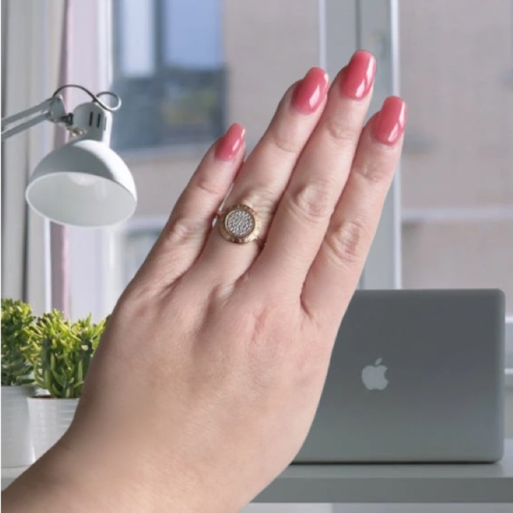 Pandora Rose Pavé Logo Ring ALE R58 EU Size 58 w/Box - Picture 3 of 6